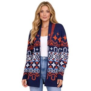 Lucky Brand Western Cardigan Sweater Size XL Multicolor Aztec Southwest NEW NWT